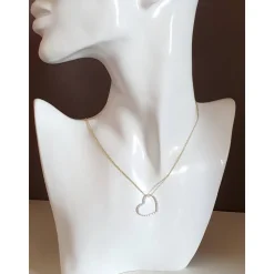 Kette Herz Gold, bicolor Herzkette Silber vergoldet