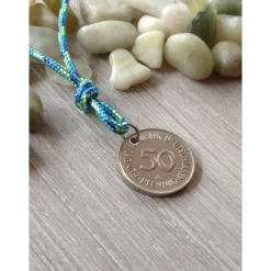 Kette mit einem alten 50-Pfennig-Stück - nettes Geschenk zum Geburtstag / Jubiäum