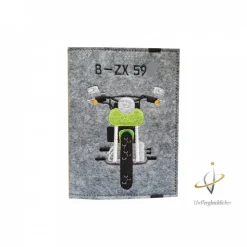 KFZ Etui Motorrad grün Kennzeichen Zulassungsbescheinigung Hülle