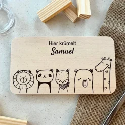 Kinder Frühstücksbrettchen aus Holz - Holzbrett mit Gravur 