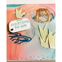 Kinder Glückwunschkarte Geburtstagskarte Otter Mädchen Jungen Handgefertigt mit Stampin Up DIN A6 Querformat Produkten