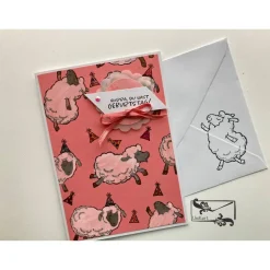 Kinder Glückwunschkarte Geburtstagskarte mit Schafen Handgefertigt mit Stampin Up Produkten