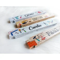 Kinder Meterstab Baustelle personalisiert – Mini-Bauherr & Handwerker | 4 Motive | Geschenkidee