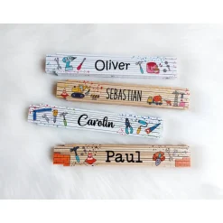 Kinder Meterstab Baustelle personalisiert – Mini-Bauherr & Handwerker | 4 Motive | Geschenkidee