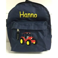 Kinder Rucksack + Motiv Roter Traktor ( Nr. 96 ) + Name