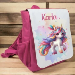Kinder Rucksack mit Namen Einhorn Mädchen Kinderrucksack personalisiert Geschenk Kindergarten Kita Start
