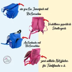 Kinder Rucksack mit Namen Fledermaus Mädchen Kinderrucksack personalisiert Geschenk Kindergarten Kita Start