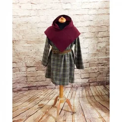 Kinder Wikinger Gugel, Skjoldehamn Gugel für Mädchen & Jungen, Wolle bordeaux, Mittelalter Kapuze, SCA, Halloween, LARP,