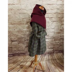 Kinder Wikinger Gugel, Skjoldehamn Gugel für Mädchen & Jungen, Wolle bordeaux, Mittelalter Kapuze, SCA, Halloween, LARP,