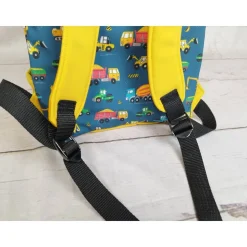 Kindergarten Rucksack Baustelle blau– Individuell, Softshell, 2 Größen, Kita