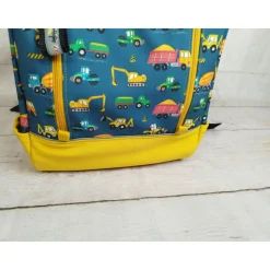 Kindergarten Rucksack Baustelle blau– Individuell, Softshell, 2 Größen, Kita