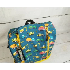 Kindergarten Rucksack Baustelle blau– Individuell, Softshell, 2 Größen, Kita