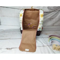 Kindergarten Rucksack Blumen retro – Individuell, Softshell, 2 Größen, Kita