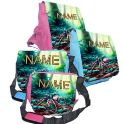 Kindergarten Rucksack oder Tasche Motiv Spinne mit Name / personalisierbar / Blau / Rosa