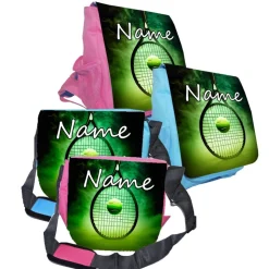 Kindergarten Rucksack oder Tasche Motiv Tennis mit Name / personalisierbar / Blau / Rosa