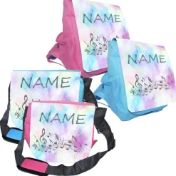 Kindergarten Rucksack oder Tasche Motiv Melodie mit Name / personalisierbar / Blau / Rosa