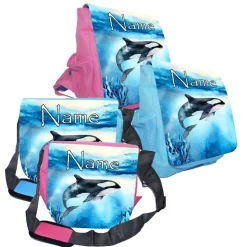 Kindergarten Rucksack oder Tasche Motiv Orca mit Name / personalisierbar / Blau / Rosa