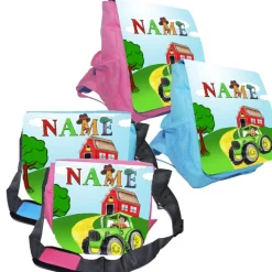 Kindergarten Rucksack oder Tasche Motiv Traktor mit Name / personalisierbar / Blau / Rosa