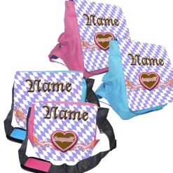 Kindergarten Rucksack oder Tasche Motiv Herzmadl mit Name / personalisierbar / Blau / Rosa