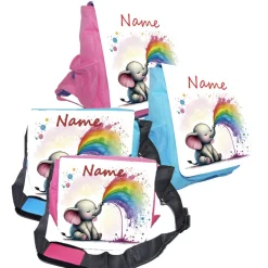 Kindergarten Rucksack oder Tasche Motiv Elefant mit Name / personalisierbar / Blau / Rosa