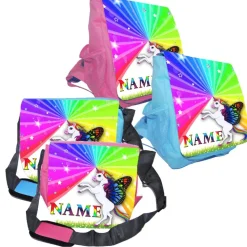 Kindergarten Rucksack oder Tasche Motiv Einhorn mit Name / personalisierbar / Blau / Rosa