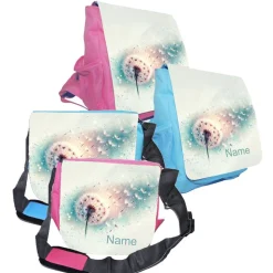Kindergarten Rucksack oder Tasche Motiv Pusteblume mit Name / personalisierbar / Blau / Rosa