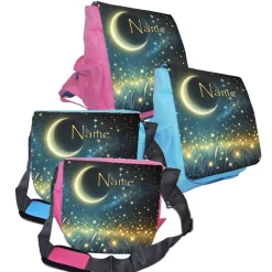 Kindergarten Rucksack oder Tasche Motiv Glühwürmchen mit Name / personalisierbar / Blau / Rosa