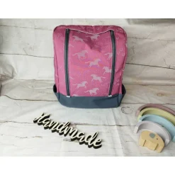 Kindergarten Rucksack Pferde Reflektor mit Stickerei innen – Individuell, Softshell, 2 Größen, Kita