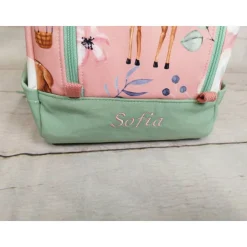 Kindergarten Rucksack Rosenrehe mint– Individuell, Softshell, 2 Größen, Kita