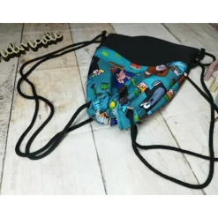 Kindergarten Turnbeutel Maulwurf Pauli petrol– Softshell, 3 Größen, personalisierbar