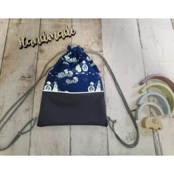 Kindergarten Turnbeutel Maulwurf Pauli Reflektor– Softshell, 3 Größen, personalisierbar