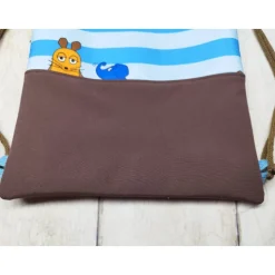 Kindergarten Turnbeutel Sendung mit der Maus blau– Softshell, 3 Größen, personalisierbar