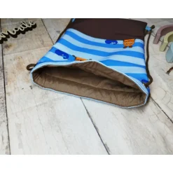 Kindergarten Turnbeutel Sendung mit der Maus blau– Softshell, 3 Größen, personalisierbar