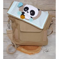 Kindergartenrucksack, Kindergartentasche, Pandabär, Stickdatei, personalisierbar, Geschenk, Rucksack, Tasche, individuell