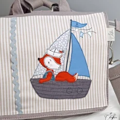Kindergartenrucksack, Kindergartentasche, Fuchs, Stickdatei, personalisierbar, Geschenk, Rucksack, Tasche, individuell