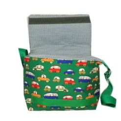 Kindergartentasche Tasche Kindertasche Autos grün grau Geschenkidee Geburtstag Kinder