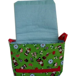 Kindergartentasche Tasche Kindertasche Zwerg Zwerge Igel blau grün weiß kariert Karo Blümchen Blume rot Blumen handmade