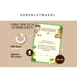 Kindergeburtstag Mitgebsel: Schatzsuche Urkunde A4 – Perfekte Belohnung für kleine Entdecker