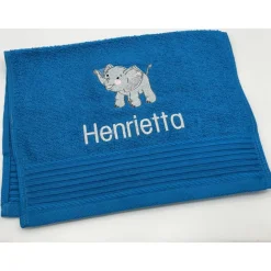 Kinderhandtuch ( 30 x 50 cm ) + Elefant Motiv (#Nr.110) + Name / Gästehandtuch