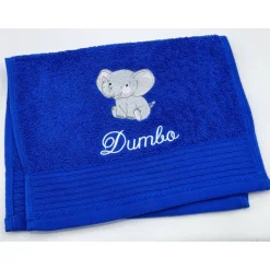 Kinderhandtuch ( 30 x 50 cm ) + Elefant Motiv (#Nr.111) + Name / Gästehandtuch