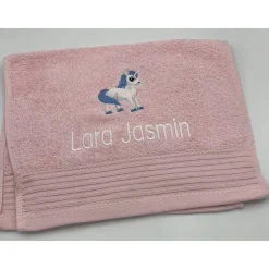 Kinderhandtuch ( 30 x 50 cm ) + Motiv Einhorn (#Nr.39) + Name / Gästehandtuch