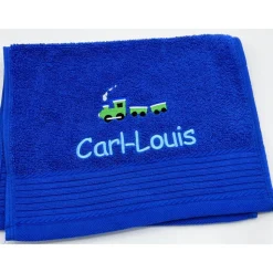 Kinderhandtuch ( 30 x 50 cm ) + Eisenbahn (#Nr.32) + Name / Gästehandtuch