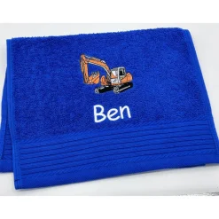 Kinderhandtuch ( 30 x 50 cm ) + Bagger (#Nr.60) + Name / Gästehandtuch