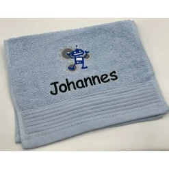 Kinderhandtuch ( 30 x 50 cm ) + Roboter (#Nr.41) + Name / Gästehandtuch