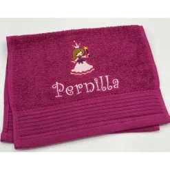 Kinderhandtuch ( 30 x 50 cm ) + Motiv Prinzessin (#Nr.92) + Name / Gästehandtuch