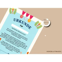 Kinderolympiade Urkunde - Perfektes Mitgebsel oder Auszeichnung für die Kinderparty |Kinderolympiade Spiele