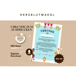 Kinderolympiade Urkunde - Perfektes Mitgebsel oder Auszeichnung für die Kinderparty |Kinderolympiade Spiele