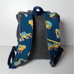 Kinderrucksack für Kindergarten oder Musikbox, im Baustellen Baggerlook, Personalisierung möglich