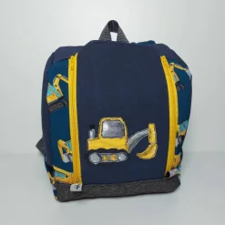 Kinderrucksack für Kindergarten oder Musikbox, im Baustellen Baggerlook, Personalisierung möglich
