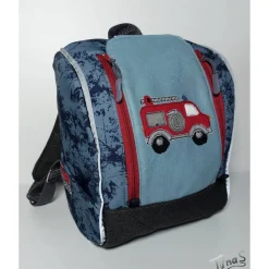Kinderrucksack für Kindergarten oder Musikbox, im Feuerwehr Look, Personalisierung möglich